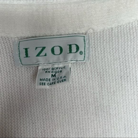 Vintage white izod button up long sleeve cardigan sweater oversized medium - Picture 4 of 5